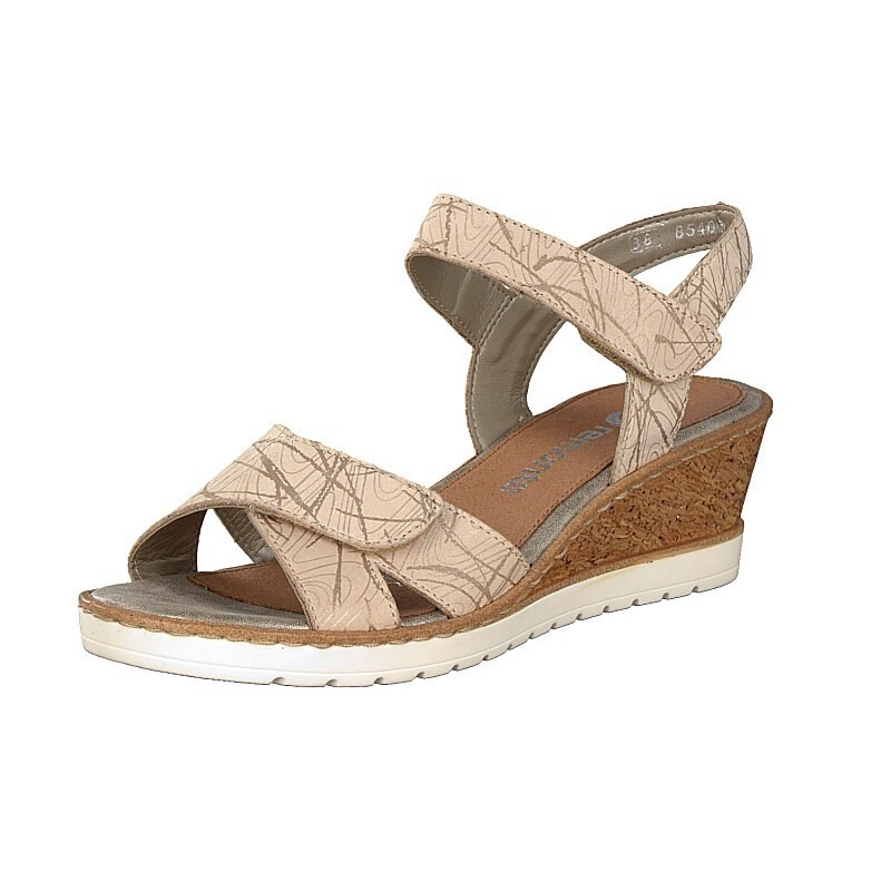 Damske Klinové Sandále Rieker R6252-60, Béžové